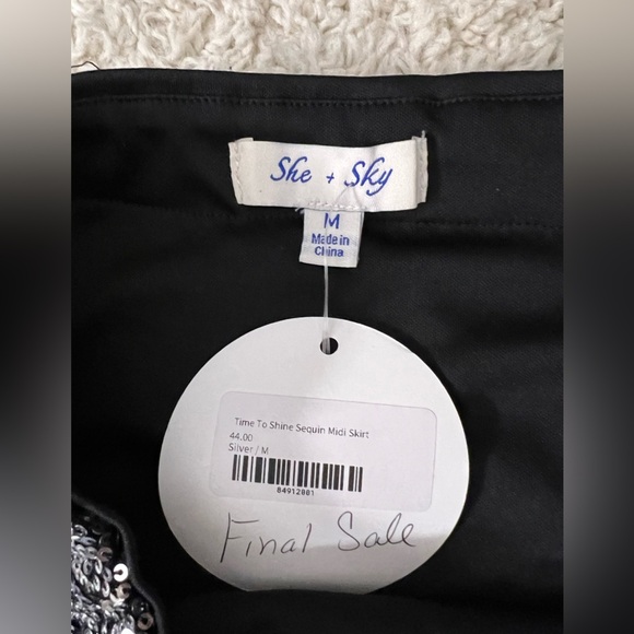 Women’s Medium Time To Shine Sequin Midi Skirt NWT - Picture 3 of 7